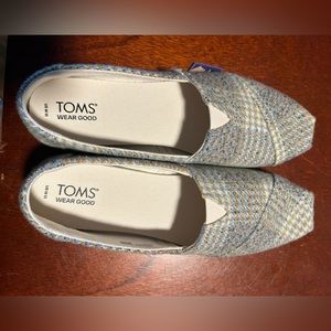 Tom’s Alpargata Sky Blu Plaod Tweed Women’s Size 11